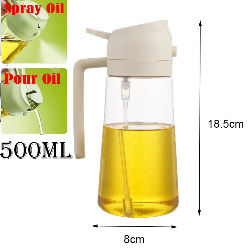 Oil Sprayer Kitchen Oils Spray Bottle 2 in 1 Home Kitchen Air Fryer Spray Camping BBQ Cooking Oil Sprayer Plastic Oil Bottle