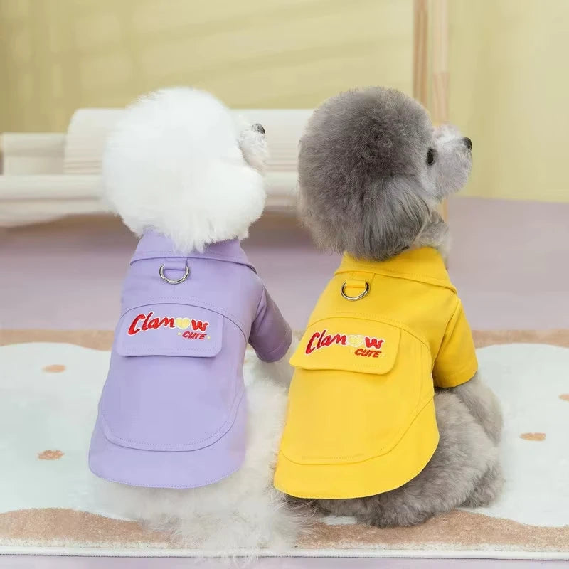 Pet Dog Shirts for Small Medium Dogs Yorkie Chihuahua Clothing Breathable Dog Clothes With D-ring Puppy Outfit Dog Accessories
