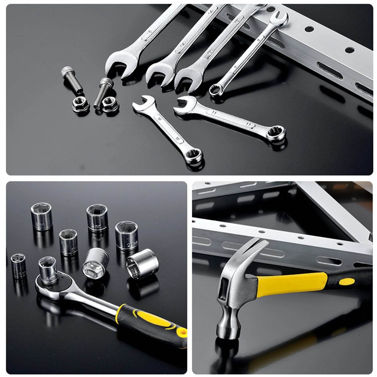 158PCS Socket Wrench Set,Auto Repair Tool Kit with Plastic Toolbox, Combination Ratchet Spanner&Mixed Hand Tools for Car Repair - Quality Shopping Centre