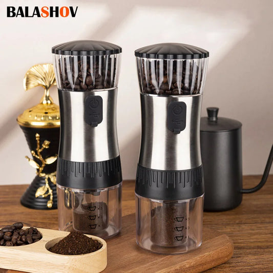 Electric Burr Coffee Grinder Adjustable Burr Mill Conical Coffee Bean Grinding with USB Charge Ceramic Grinding Coffee Beans