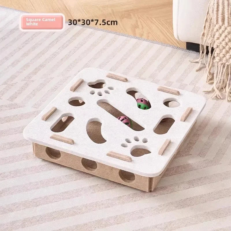 Cat Exercise Puzzle Toy Felt Puzzle Box Cat Exercise Toy With Ball Indoor Sports Entertainment Hunting Cat Toys For Indoor Cats