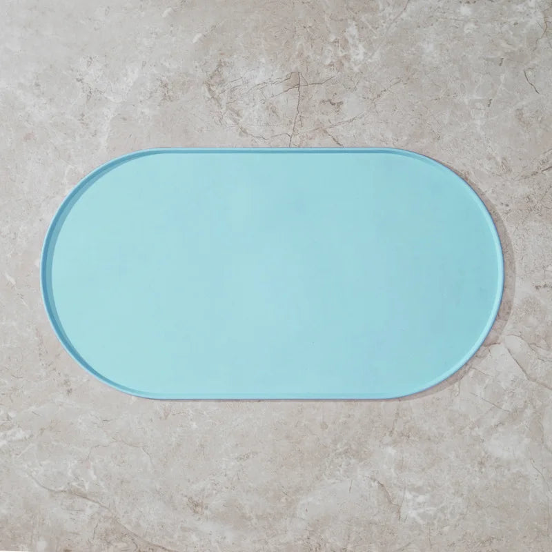 45.5x24.5cm Oval Pet Feeding Mat Silicone Dog Food Feeding Pad Waterproof Pet Placemat for Cats Dogs Pet Supplies