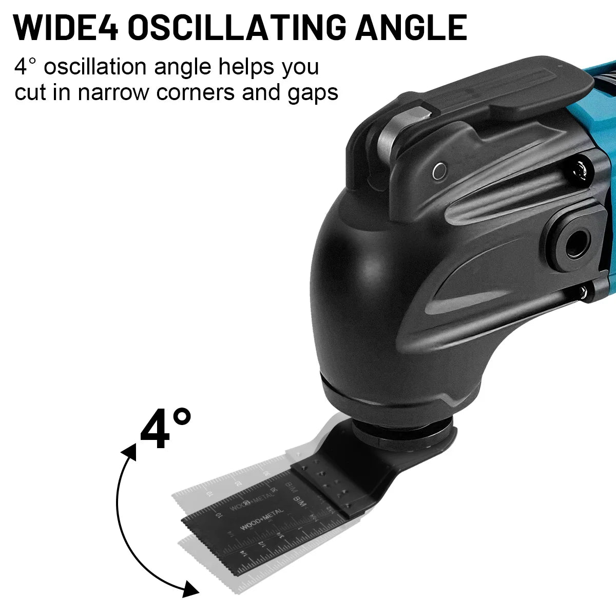 Outil multifonction oscillant sans fil Gisam 20 000 OPM avec dégagement rapide, outil électrique de coupe anti-vibration pour batterie Makita 18 V
