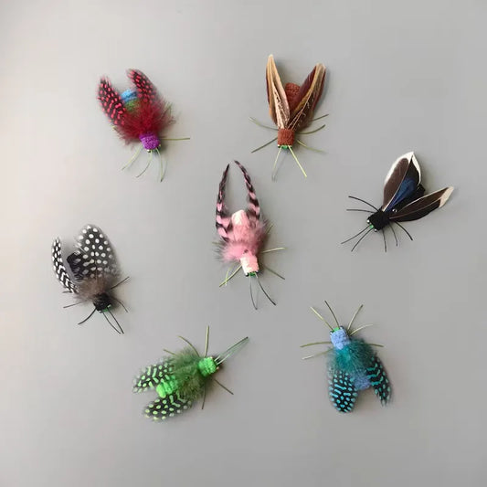 2/3pcs Cat Toy Simulated Feather Insect Replacement Head Pet Toys Interactive Kitten Toys