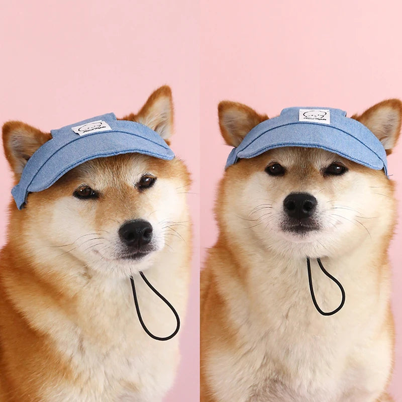 Dog Hat with Ear Holes Adjustable Baseball Cap for small medium dogs Sun Hat Outdoor Hiking Pet Hat Dog Accessories