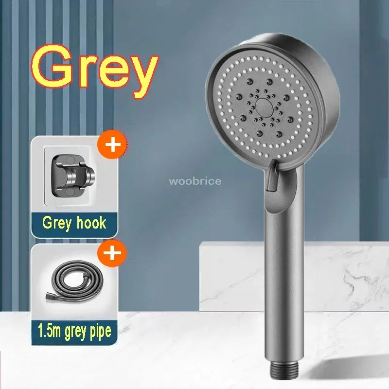 5 Modes Shower Head High Pressure Shower Head Water Saving  Adjustable High Pressure Shower Head Set Bathroom Accessories