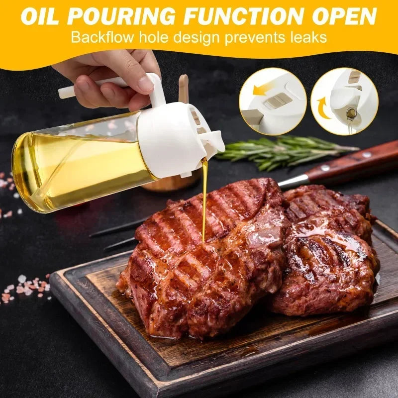 2pcs Kitchen Oil Spray and Dispenser Sprayer Pourer Oil Empty Bottle Olive Oil Spray Kitchen Barbecue Camping Cooking Utensils