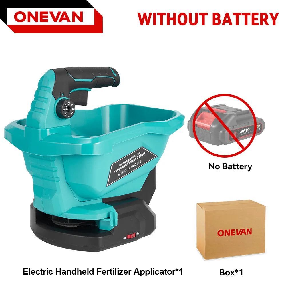 ONEVAN 6 Gears Electric Fertilizer Spreader Cordless Spreader 140° Adjustment Garden Power Tools For Makita 18V Battery Pin