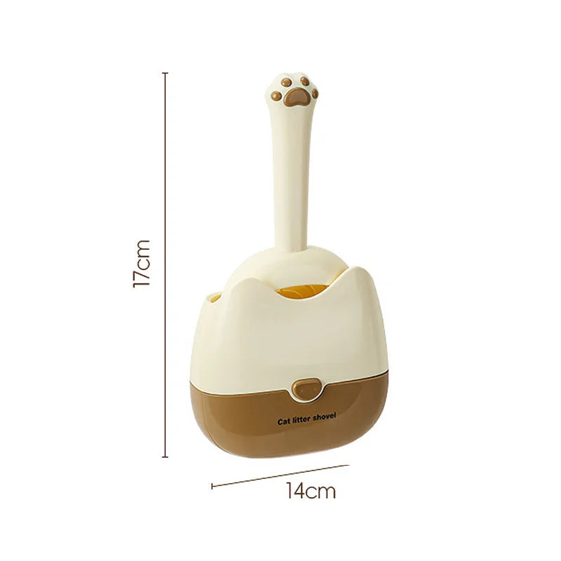 2 in 1 Cat Litter Scoop with Base Wall-mounted Cat Cleaning Shovel Durable Mesh Kitten Litter Cleaner Pet Cleaning Tools