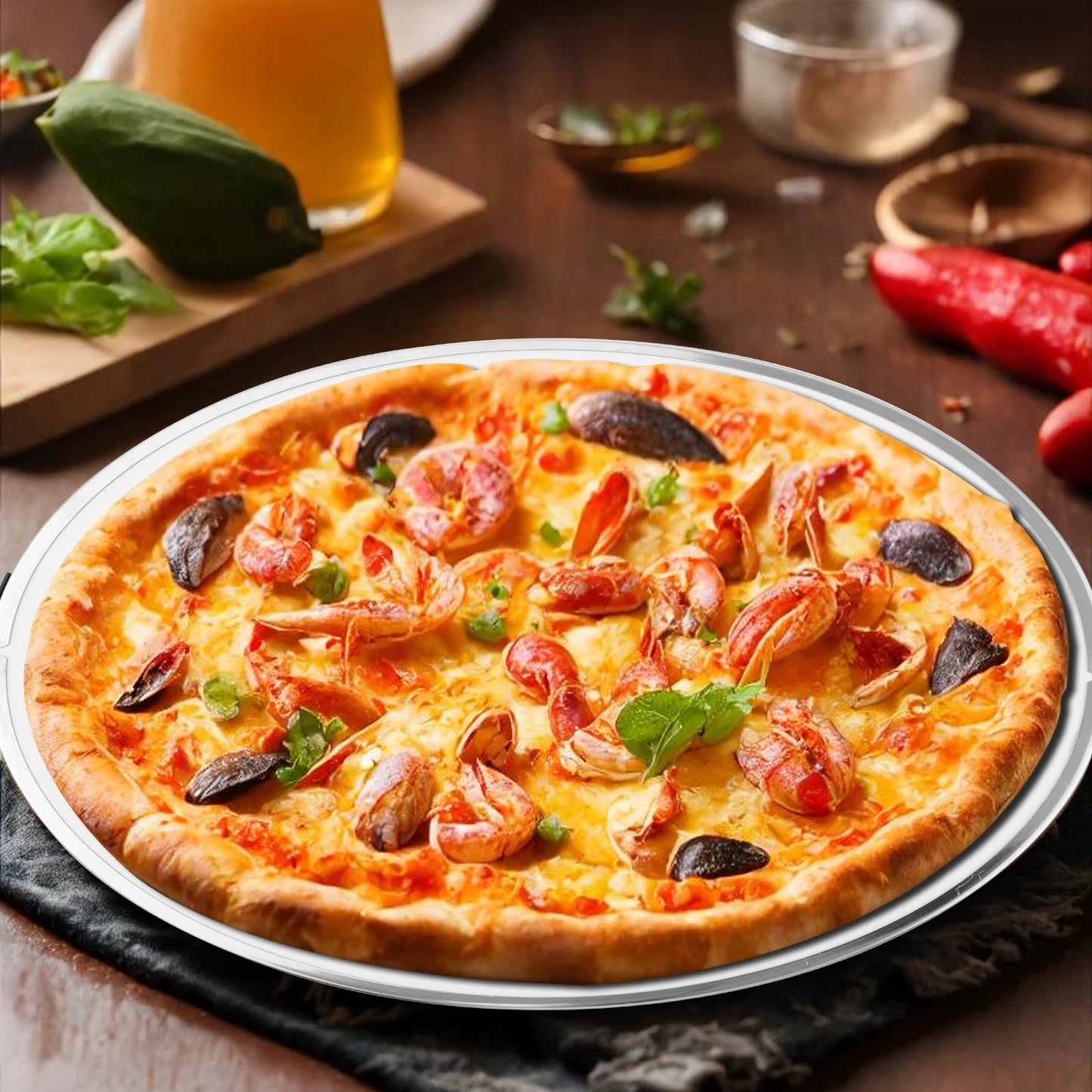 12 Inch Ceramic Pizza Tray Stone Pan Delicious Crust Calzones