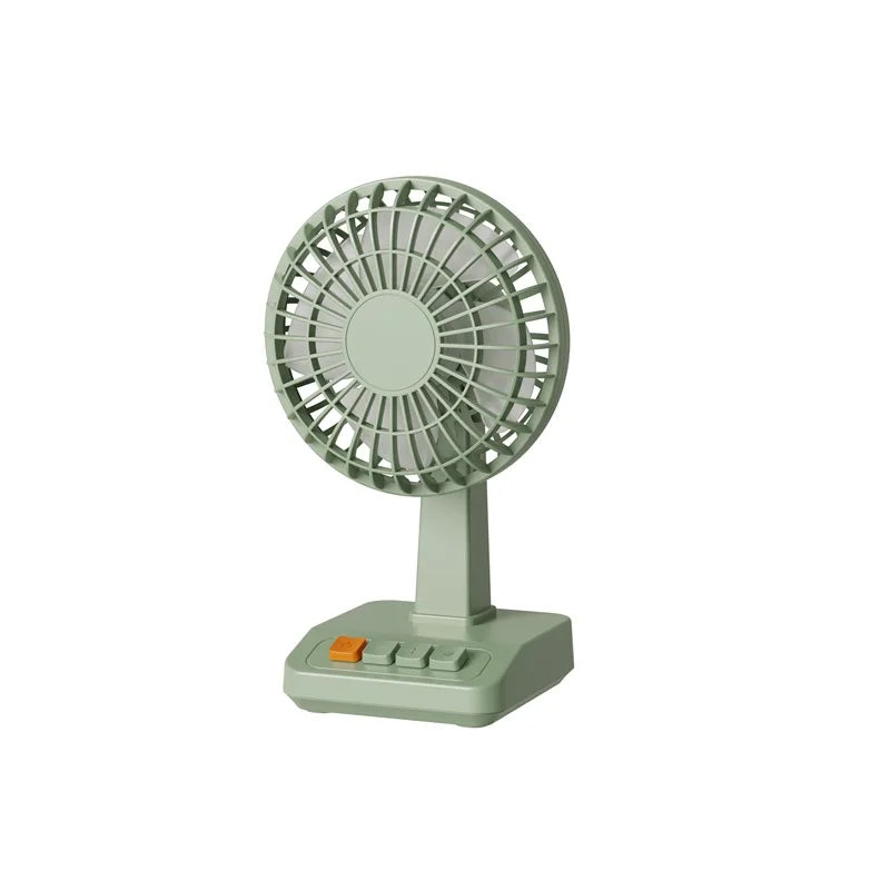 Ventilateur de bureau rétro 2026, 5 vitesses, batterie grande capacité 2000 mAh, chargement USB, angle d'inclinaison réglable