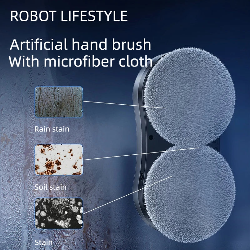 Automatic Window Robot Cleaner Smart Robotic Window Washer High Suction 2800Pa Four Directions Spray Water Remote Control Home A