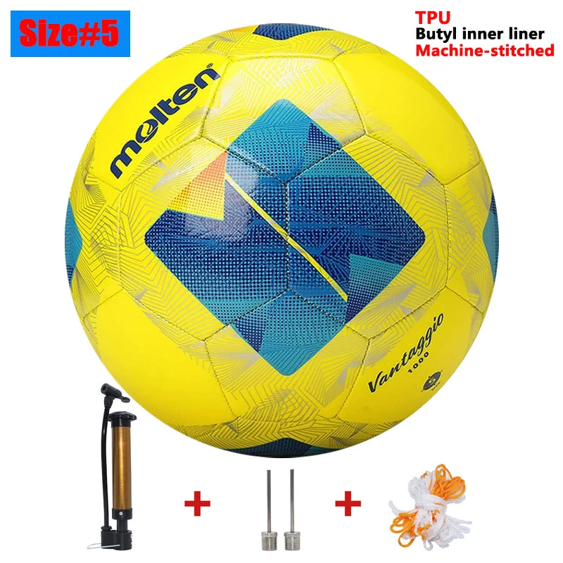 2026 Molten Soccer Ball Size 5 High Quality PVC/TPU with Pump for Outdoor Football Training and Match Game - Quality Shopping Centre