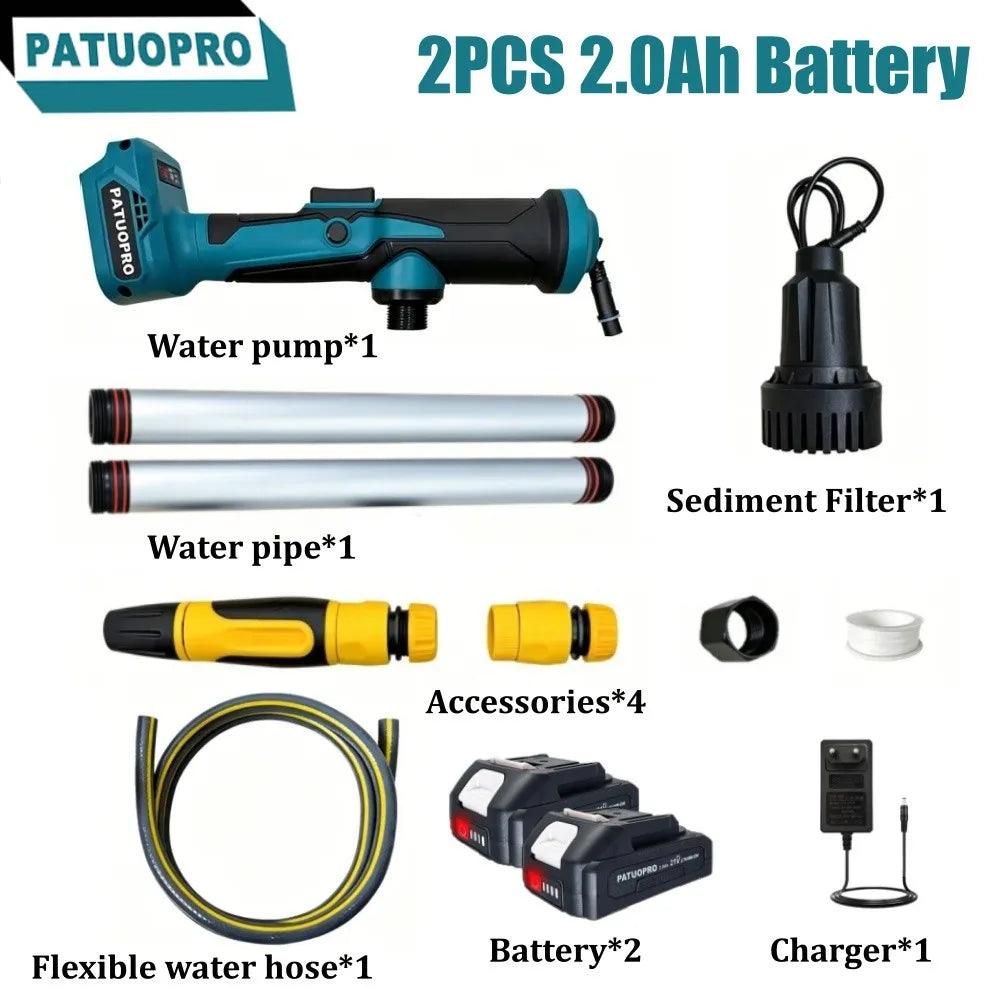 PATUOPRO Draadloze waterpomp draagbare staafoverdrachtspomp multifunctioneel tuingereedschap voor Makita 18V-accu