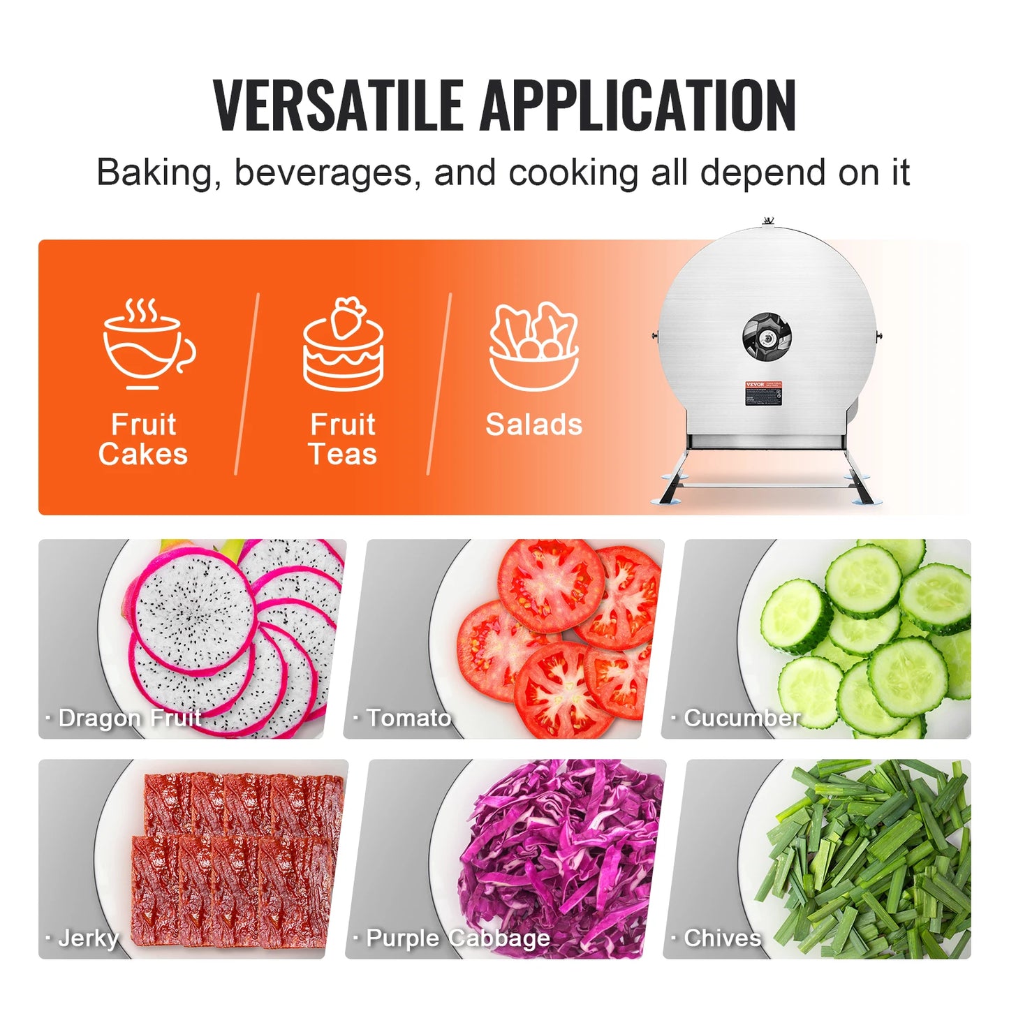 SucceBuy Electric Vegetable Slicer 0-12mm Thickness Adjustable Commercial Slicer Machine Convertible to Manual Food Cutter