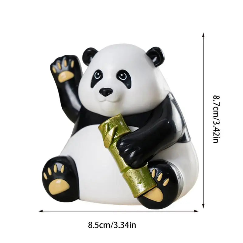 Dashboard Bobblehead Solar Panda Bear Bobble Head Collectible Figurines Car Dashboard Decor Panda Desk Accessories For Office