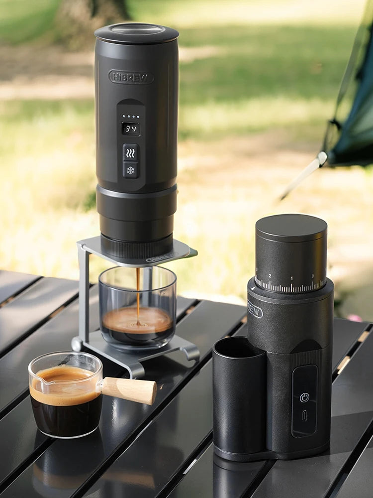 HiBREW G5 Mini Elektrische Koffiemolen met Maalschijven, Draagbaar, Oplaadbaar, Snoerloos, Instelbare Bonenmolen voor Espresso, Pour Over, Kamperen