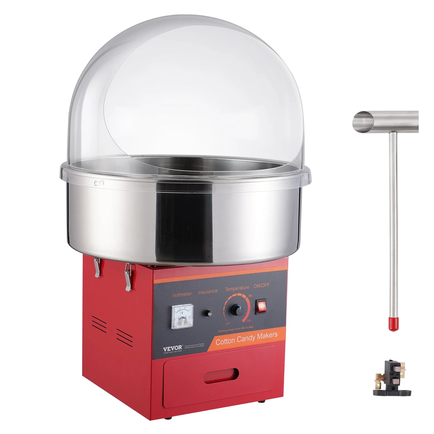 SucceBuy Electric Cotton Candy Machine Candy Floss Maker Commercial Cotton Candy Machine Stainless Steel Bowl and Sugar Scoop