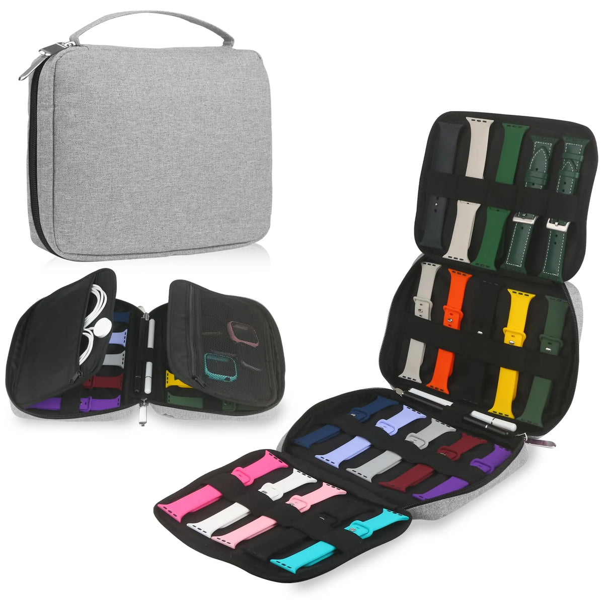 20 Watch Bands Storage Bag,Watch Band Organizer Bag Carrying Case Travel Watch Straps Bag Pouch Compatible with Apple Watch Band