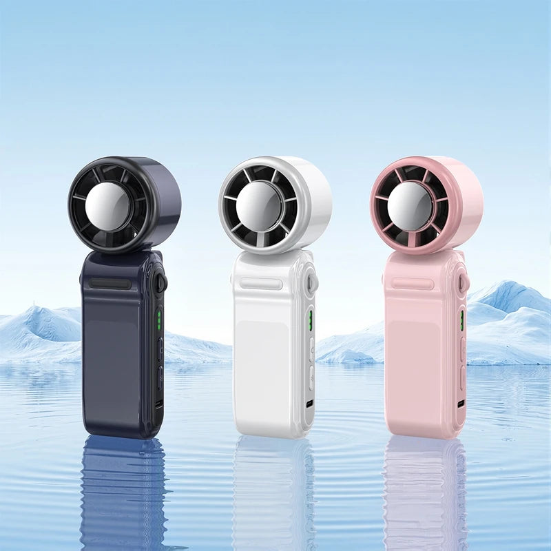 Portable Handheld Turbo Fan 5-speed USB Rechargeable Mini Fan With Adjustable Lanyard For Outdoor Travel Gifts For Women Men