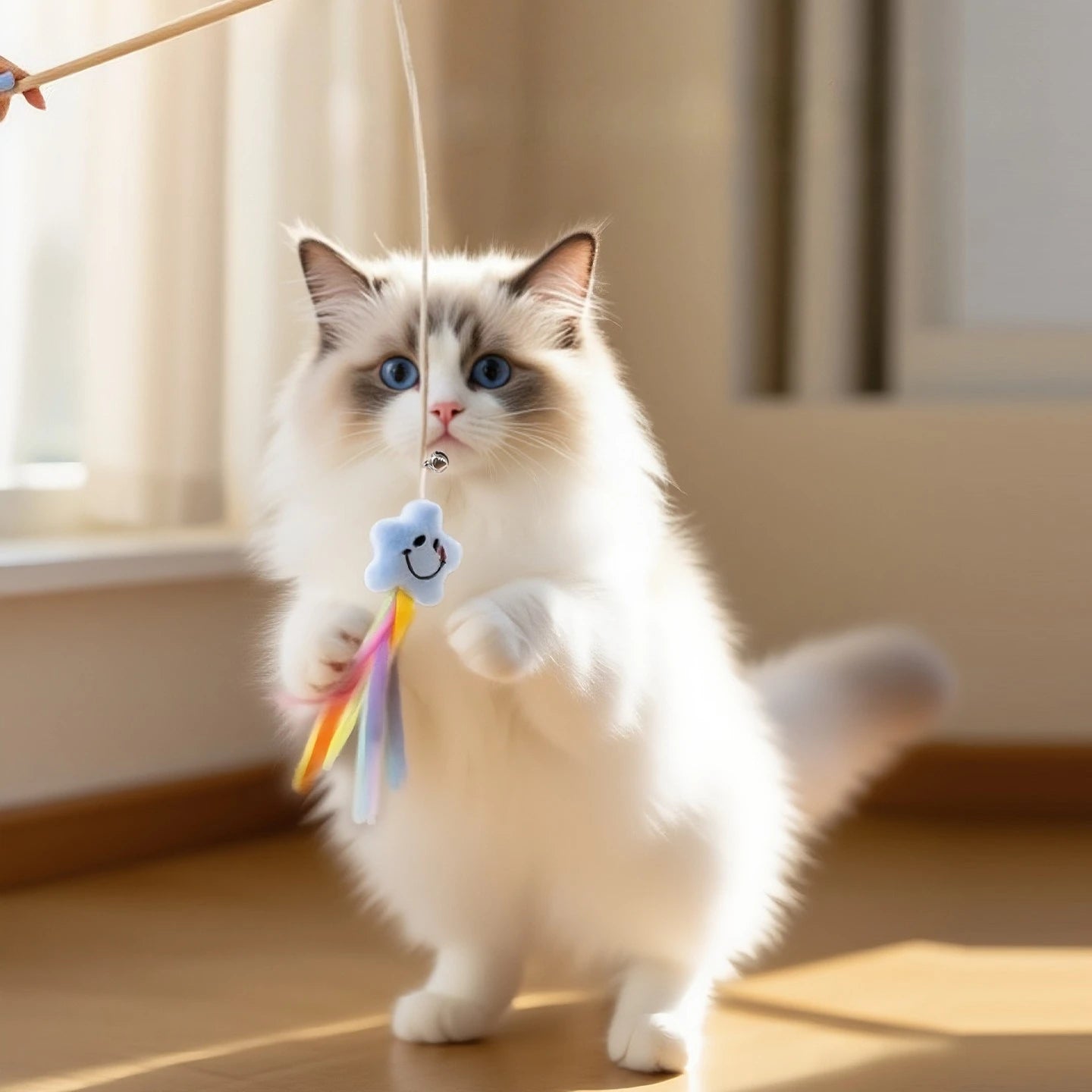 Cat Toys Wooden Toy for Cats Teaser Stick Bite Resistant Tortoise Cat Toys Interactive Durable Cats Toy with Bell Pet Products
