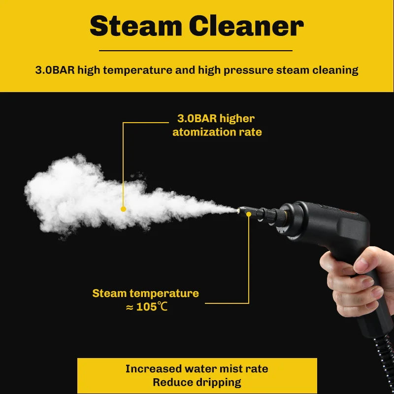 Handheld Steam Cleaner 2500W Multifunctional High-temperature Sterilization and Disinfection Steam Cleaner 1600ML for Car & Home