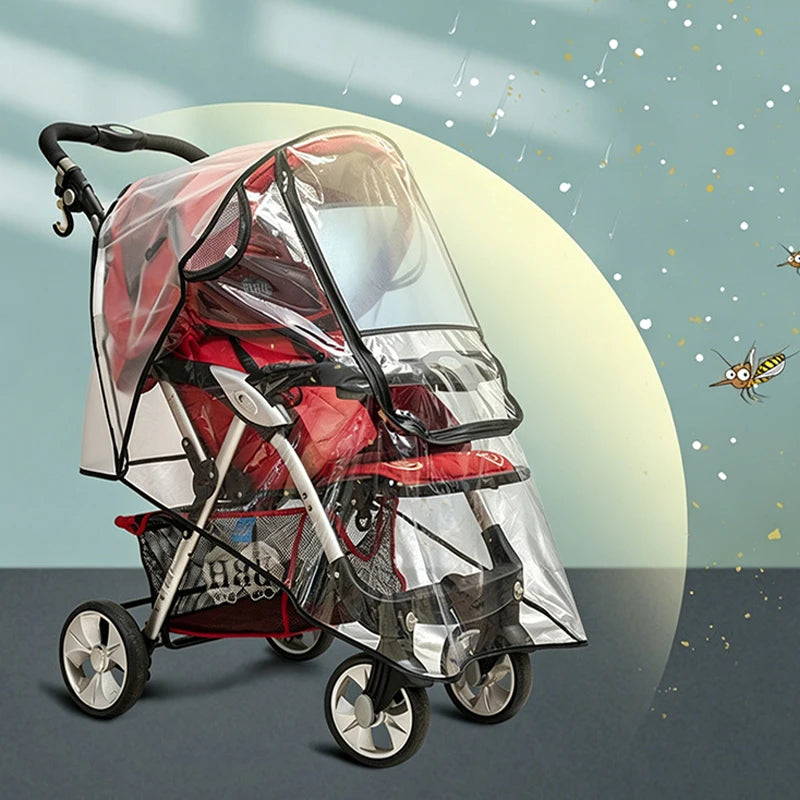 Universal Pet Stroller Rain Cover Waterproof Dog Cart Cover Transparent Cat Dog Cart Cover Stroller Rain Cover Pet Supplies