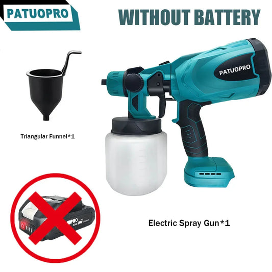 Electric Spray Gun Cordless Paint Sprayer for Auto Furniture Steel Coating - Cordless Electric Spray Gun Compatible with Makita 18V Battery (No Battery Included) - Quality Shopping Centre