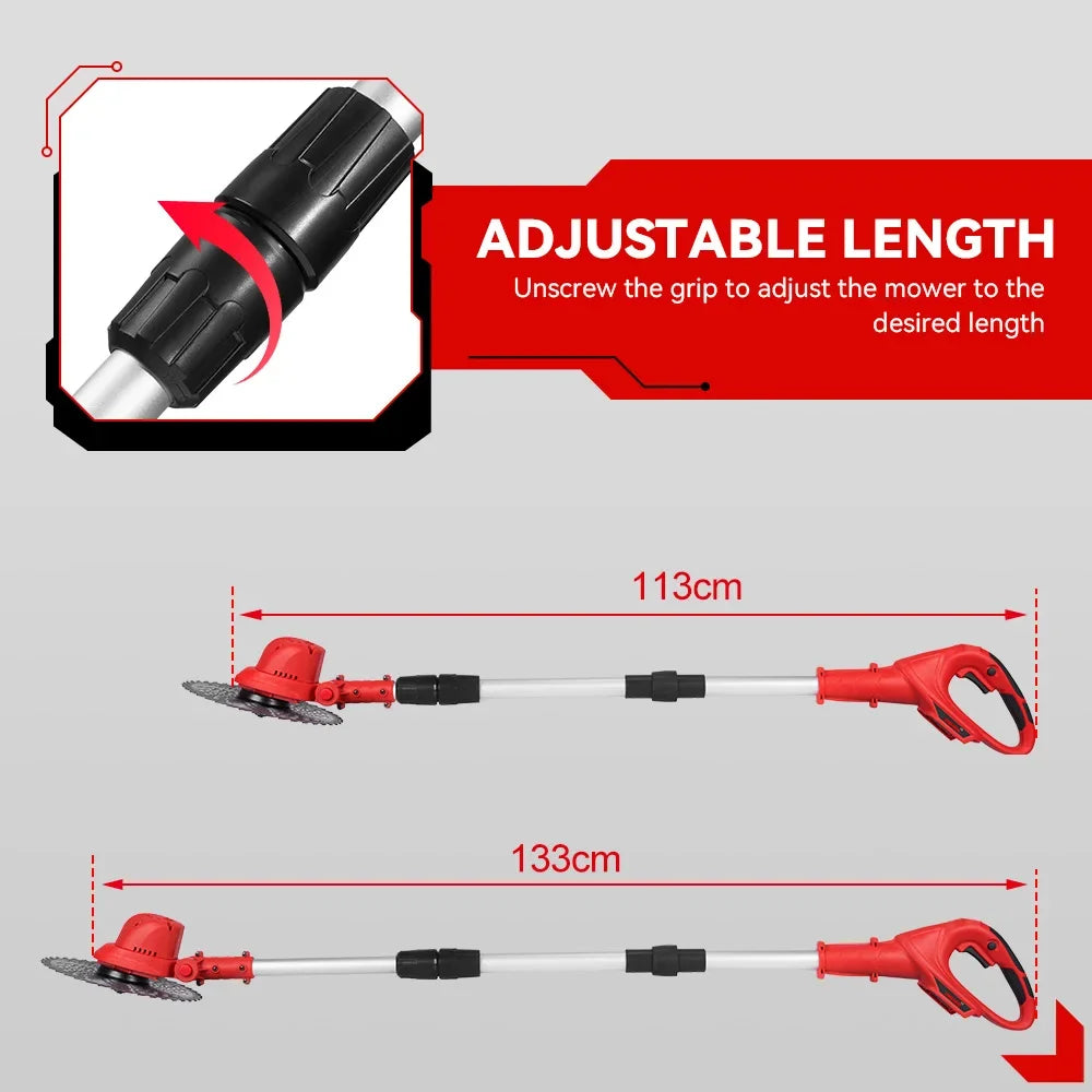 Tondeuse à gazon électrique sans fil ONEVAN 10 pouces, coupe-bordures à moteur sans balais, outil de jardinage à longueur réglable pour batterie Makita 18V