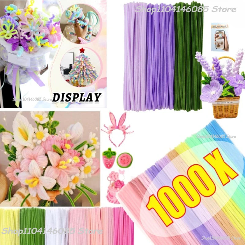 DIY Chenille Wire Chenille Stem Twist Stick Pipe Cleaners Clean Pipes for Crafts Crafting Supplies Creative Wires Kid Handmade