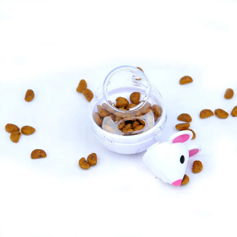 Interactive Cat Leak Food Toy Transparent Cat Mouse Feeder Toy Puzzle Relief Boredom Dispenser Toys for Cats Pet Supplies