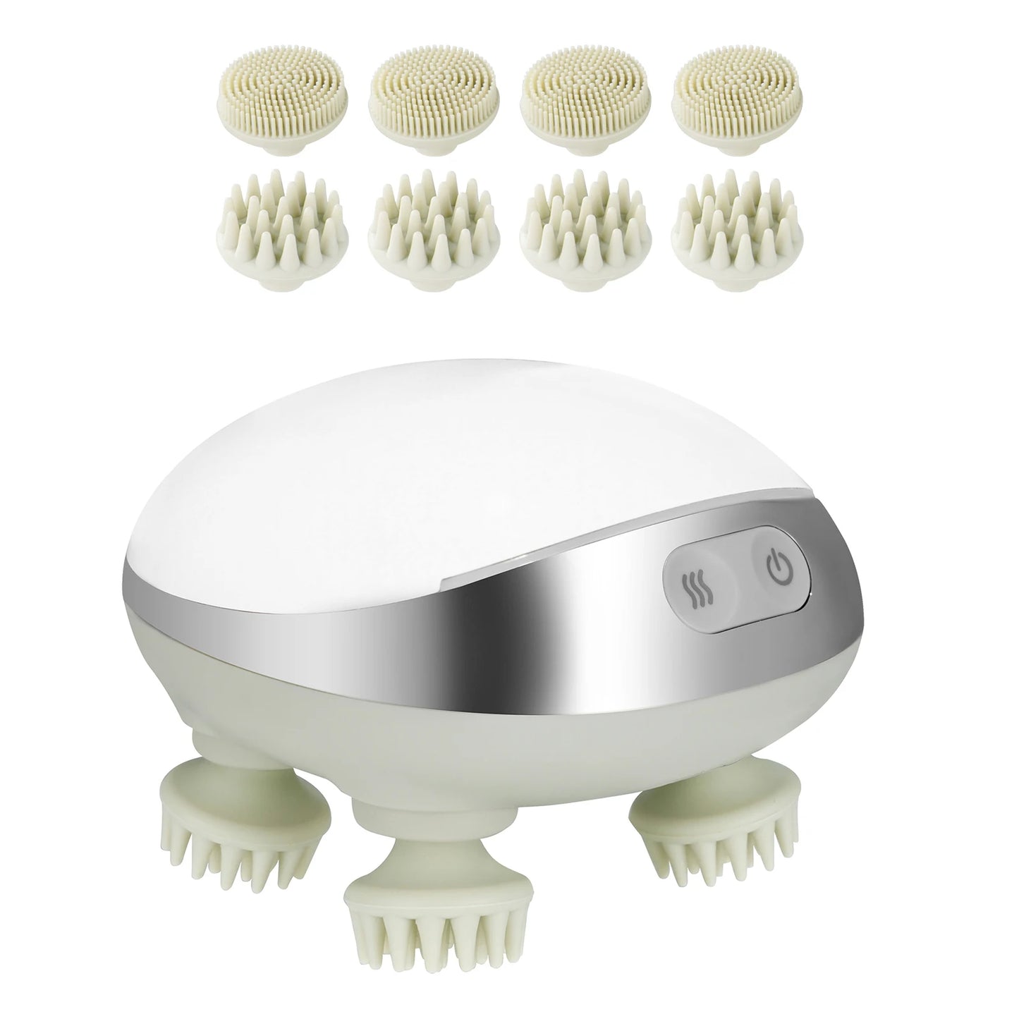 SucceBuy Electric Scalp Massager Heat Rechargeable Heated Head Massager Waterproof Portable Scratcher Hair Growth Stress Relax