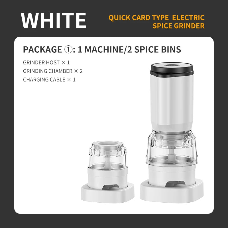 Rechargeable Electric Pepper Grinder Set Automatic Salt and Pepper Mills Adjustable Coarseness One-Handed Operation Grinder