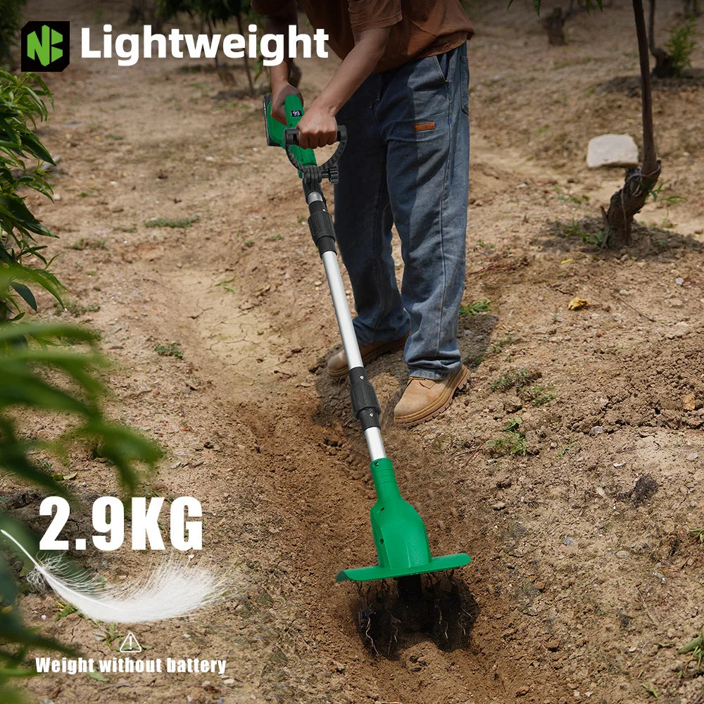 NEWBENY 200MM Elektrische Gazonmaaier Dubbelblads Grondfrees Tuinfrees Tuingereedschap voor Makita 21V Accu Pin
