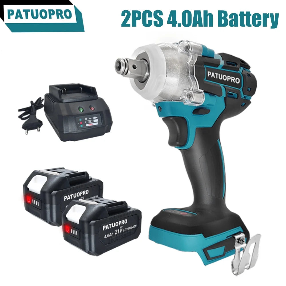 Clé à chocs sans fil double usage 500 N.m, 1/2 pouce, outil électrique sans balais rechargeable compatible avec batterie Makita 18 V