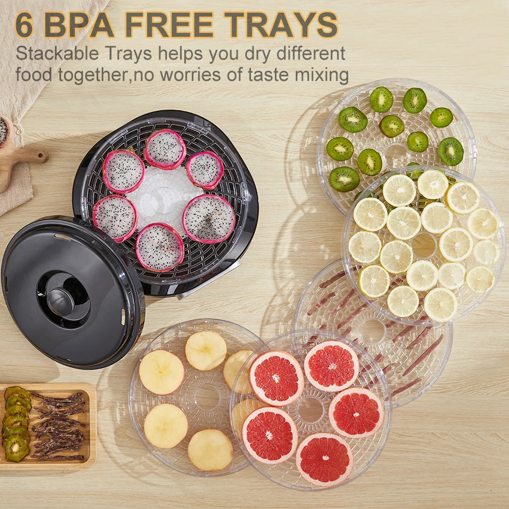 BioloMix Professional 6 Tray Dehydrator with Digital Control for Preserving Fruits Vegetables Herbs and Making Homemade Jerky