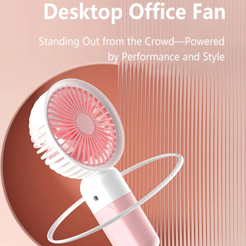 Ventilateur portatif Lenovo 2026, mini ventilateur de bureau portable, silencieux, rechargeable par USB, idéal pour les étudiants et le dortoir