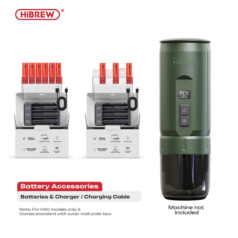 HiBREW 3,6V 18650 oplaadbaar accupakket 3500mAh*3/6 draagbaar espressomachine koffie-accessoire reizen kamperen