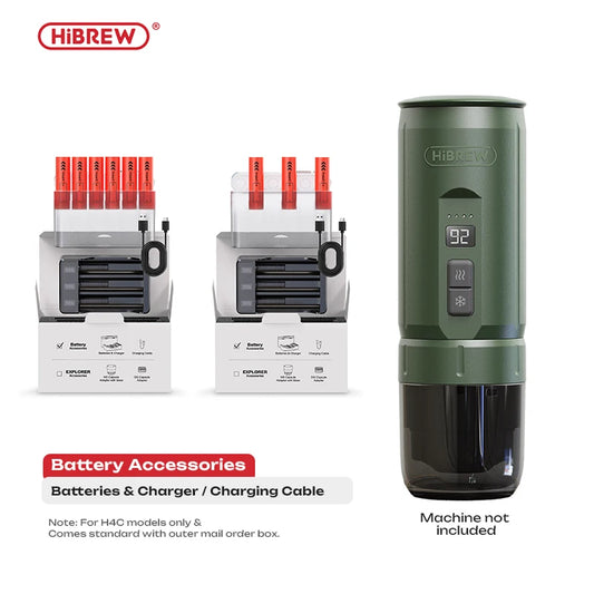HiBREW 3,6V 18650 oplaadbaar accupakket 3500mAh*3/6 draagbaar espressomachine koffie-accessoire reizen kamperen