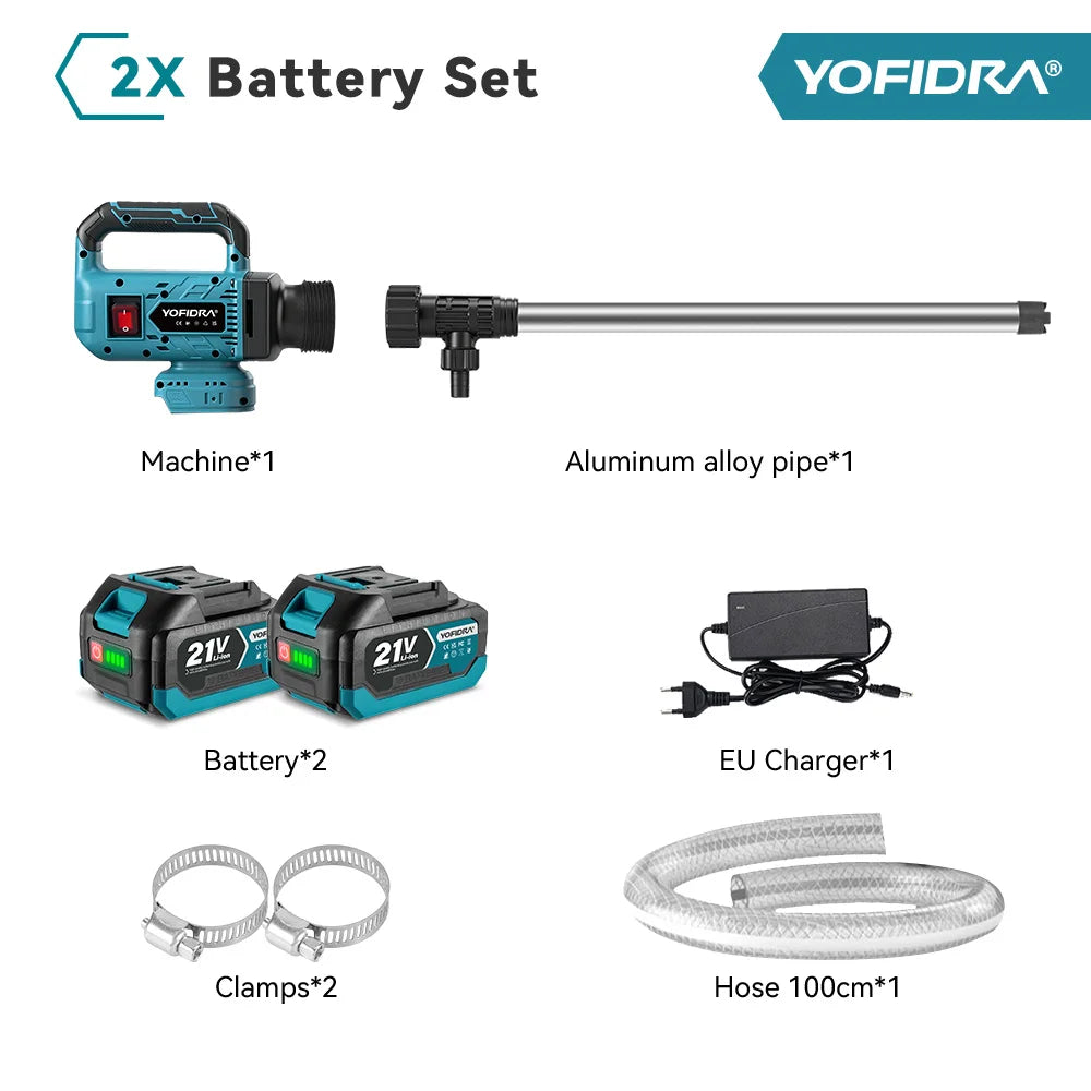 YOFIDRA 3 Gears 80-150L/Min Brushless Water Transfer Pump 3000W Cordless Stick Liquid Extraction Machine For Makita Battery Pin
