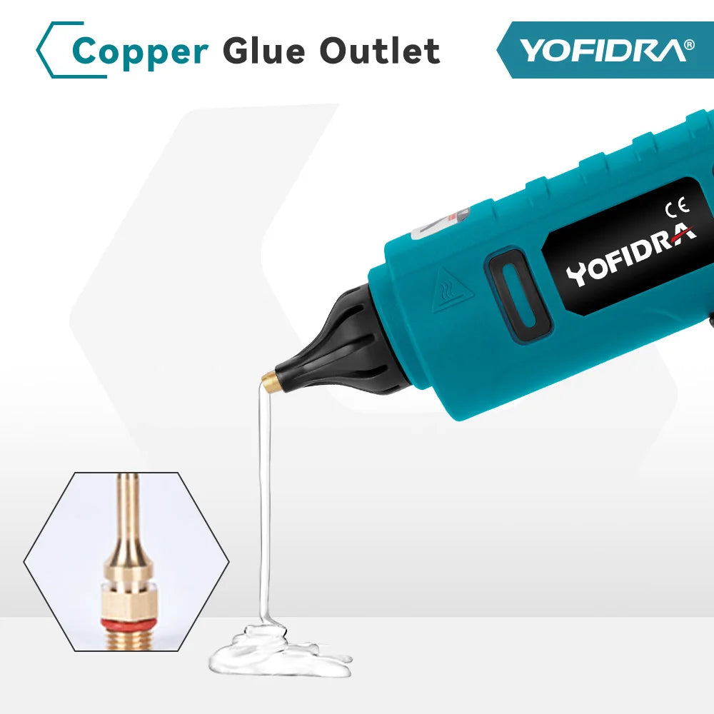 YOFIDRA 260° Hetelijmpistool 100W Elektrisch Mini Lijmpistool voor Hoge Temperaturen Thermisch Reparatiegereedschap voor Makita 18-21V Accu
