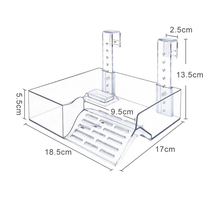 Acrylic Turtle Climbing Basking Tortoise Sun Drying Platform Transparent Turtles Floating Basking Platform with Feeding Area
