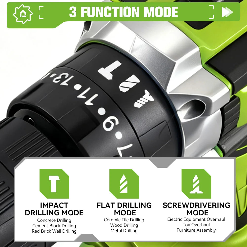 Perceuse électrique sans fil 45N.m 10MM 35+3 couples, visseuse électrique, perceuse à percussion, outil électroportatif 2 vitesses pour batterie Makita 21V