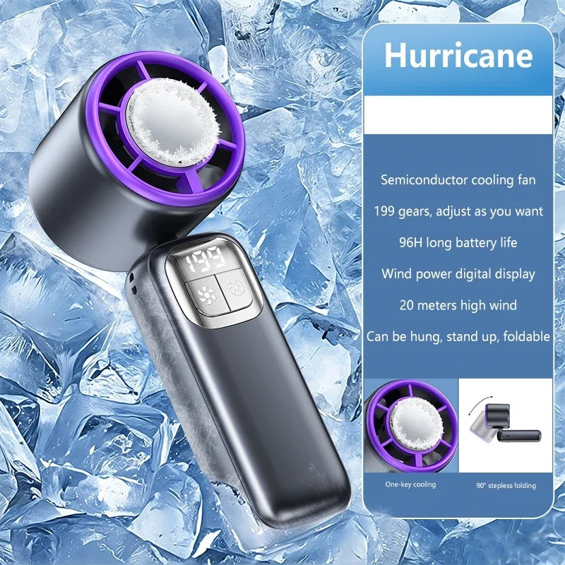 Lenovo Handheld Ventilator 199 Hoge Snelheid Koeling Ice Cooler Oplaadbaar USB Borstelloze Motor Turbo Jet Fan voor Buiten Reizen Kantoor