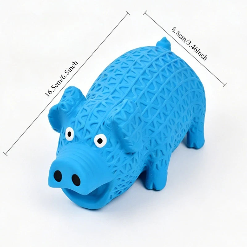 Jouet pour chien balle couineuse soin des dents cochon en latex caoutchouc dessin animé interactif dressage chiot fournitures pour animaux