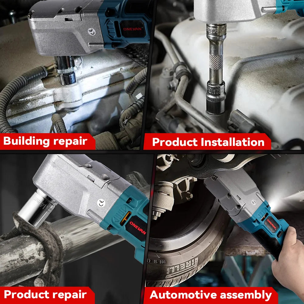 ONEVAN 1000NM Brushless 1/2'' Electric Ratchet Wrench Removal Screw Nut Car Repair Power Tool For Makita 18V Battery Pin