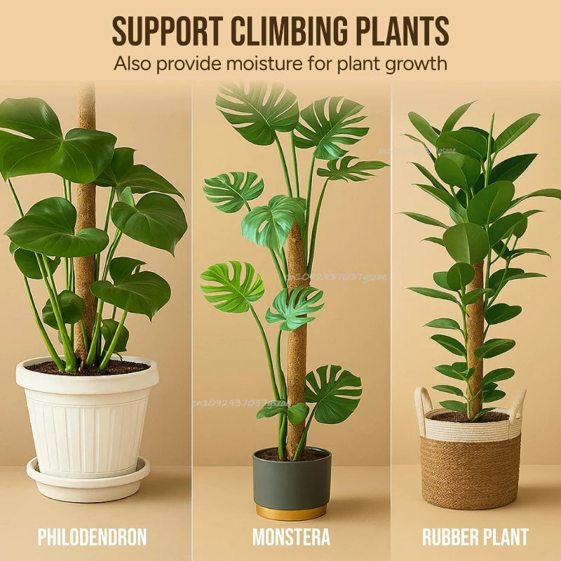 Bendable Moss Pole for Plants Coconut Palm Fiber Monstera Plant Support Handmade Coco Climbing DIY Garden Accessories
