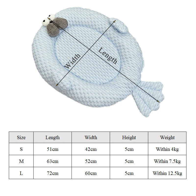 Summer Pet Dog Cooling Mat Breathable Cat Sleeping Bed Puppy Mat Animal-shaped Pet Bed for Cats Small Medium Dogs Pet Supplies