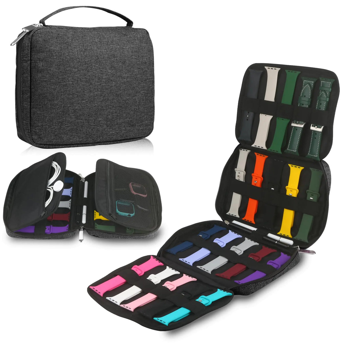 20 Watch Bands Storage Bag,Watch Band Organizer Bag Carrying Case Travel Watch Straps Bag Pouch Compatible with Apple Watch Band