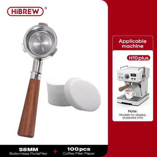 HiBREW Koffie Bottomless Portafilter 51MM 58MM Filterbakje Espressomachine Barista Tool H10A H10B H7A H10 Plus